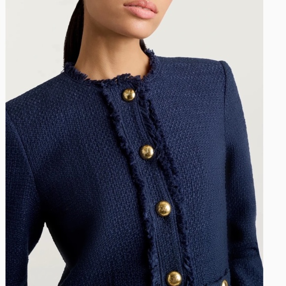 BEST NWT Cinq a Sept 5a7 Christie Jacket - Navy Blue Tweed Cocktail Party - Picture 9 of 13